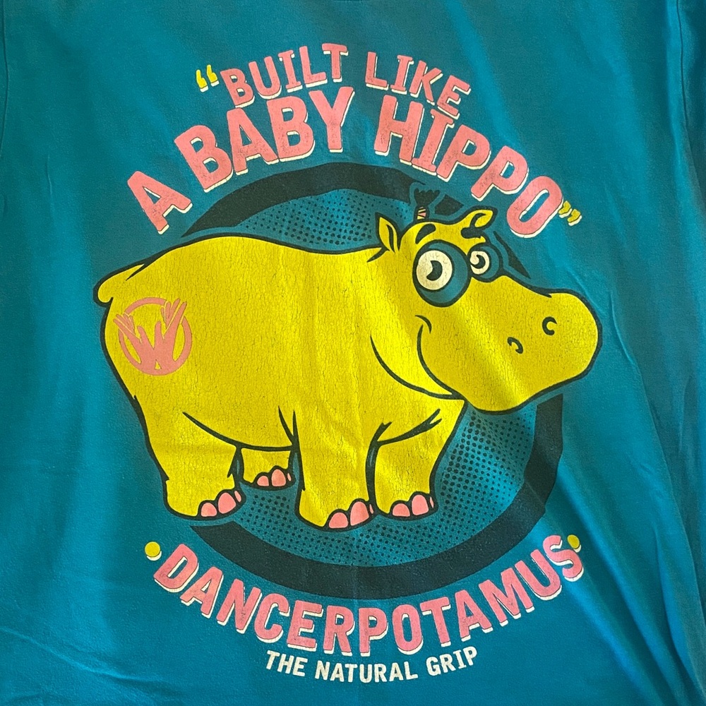 Teal Dancerpotamus crossfit tee